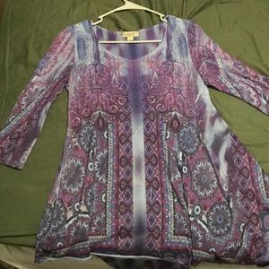 Purple mid-sleeve shirt